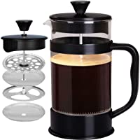 Utopia Kitchen - 8 tazas (1 litro - 1000 ml) Cafetera Francesa espresso y tetera con triple filtro émbolo de acero…
